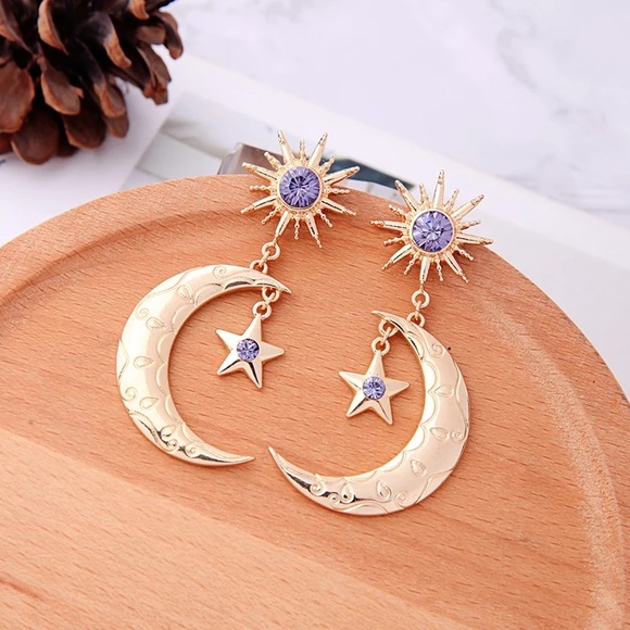 Tendzi Trends Jewelry - Sun Moon Star Stud Drop Earrings